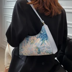 Bags & Purses*Boogzel Clothing Flower Oil Painting Baguette Bag