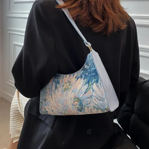 Bags & Purses*Boogzel Clothing Flower Oil Painting Baguette Bag