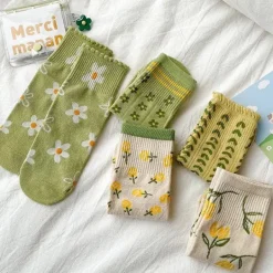 Socks*Boogzel Clothing Flower Pattern 5 Pack Socks