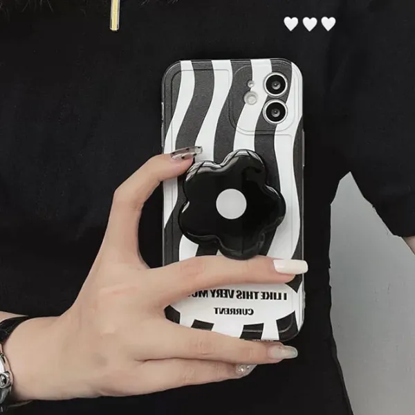 Iphone Cases*Boogzel Clothing Flower Waves iPhone Case Black/white