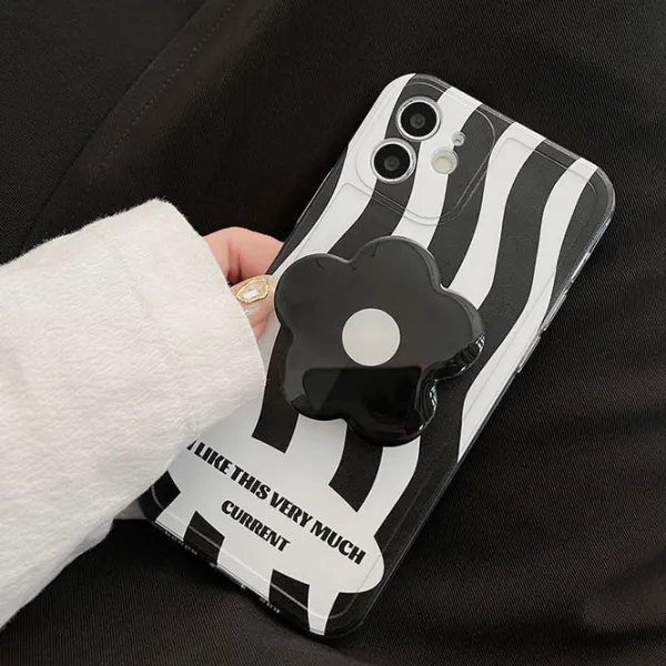 Iphone Cases*Boogzel Clothing Flower Waves iPhone Case Black/white
