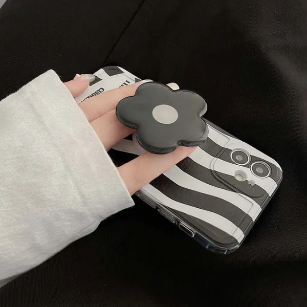 Iphone Cases*Boogzel Clothing Flower Waves iPhone Case Black/white