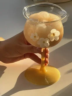 Aesthetic Kitchen|Aesthetic Room Decor*Boogzel Clothing Flower-Designed Asymmetric Aesthetic Glass