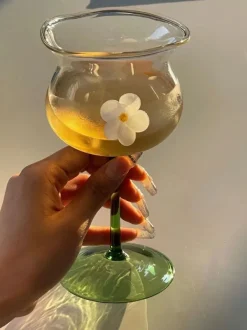 Aesthetic Kitchen|Aesthetic Room Decor*Boogzel Clothing Flower-Designed Asymmetric Aesthetic Glass