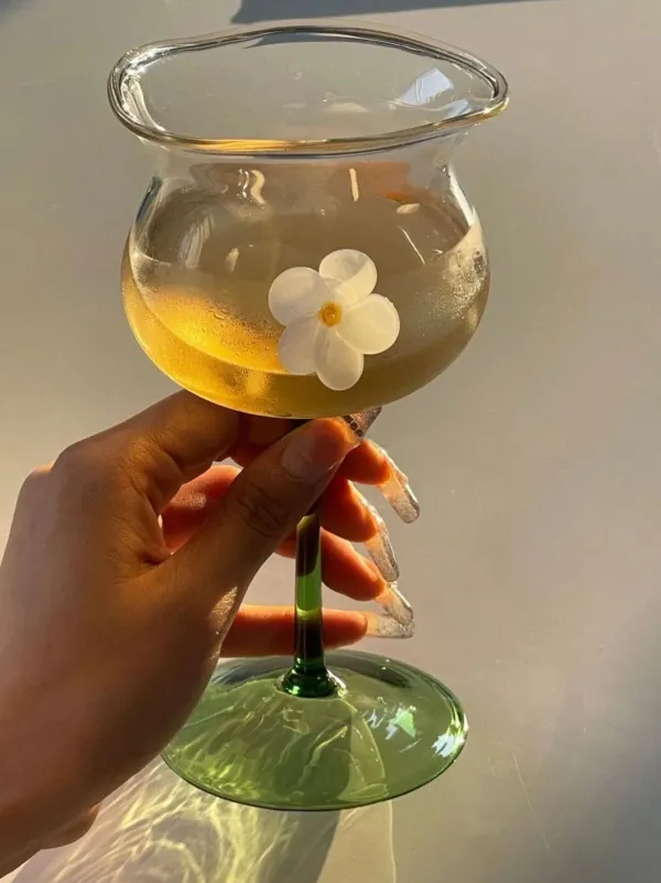 Aesthetic Kitchen|Aesthetic Room Decor*Boogzel Clothing Flower-Designed Asymmetric Aesthetic Glass