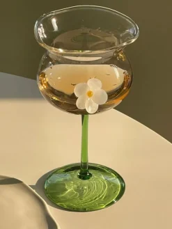Aesthetic Kitchen|Aesthetic Room Decor*Boogzel Clothing Flower-Designed Asymmetric Aesthetic Glass