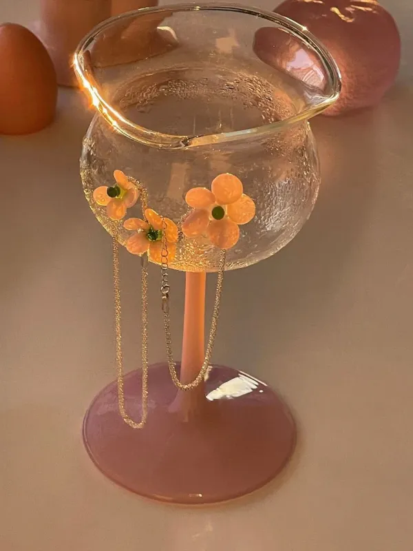 Aesthetic Kitchen|Aesthetic Room Decor*Boogzel Clothing Flower-Designed Asymmetric Aesthetic Glass