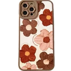 Iphone Cases*Boogzel Clothing Flowers Brown iPhone Case