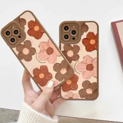 Iphone Cases*Boogzel Clothing Flowers Brown iPhone Case