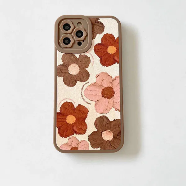 Iphone Cases*Boogzel Clothing Flowers Brown iPhone Case