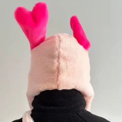 Hats*Boogzel Clothing Fluffy Brain Hat with Heart Ears Pink