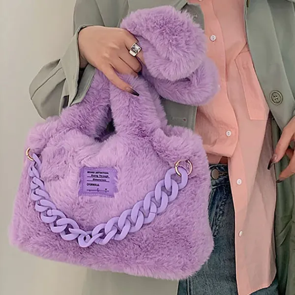 Bags & Purses*Boogzel Clothing Fluffy Chain Shoulder Bag