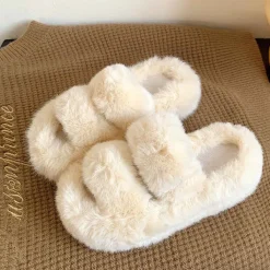 Mad*Boogzel Clothing Fluffy Platform Slippers
