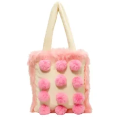 Bags & Purses*Boogzel Clothing Fluffy Pom Poms Bag in Pink