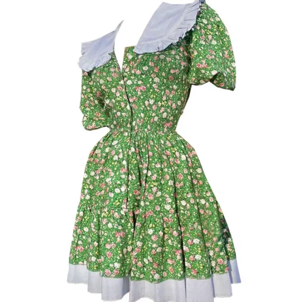 Dresses & Rompers*Boogzel Clothing Forbidden Garden Collar Dress Green