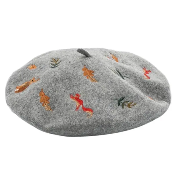 Hats*Boogzel Clothing Forest Embroidered Beret