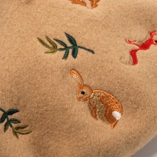 Hats*Boogzel Clothing Forest Embroidered Beret