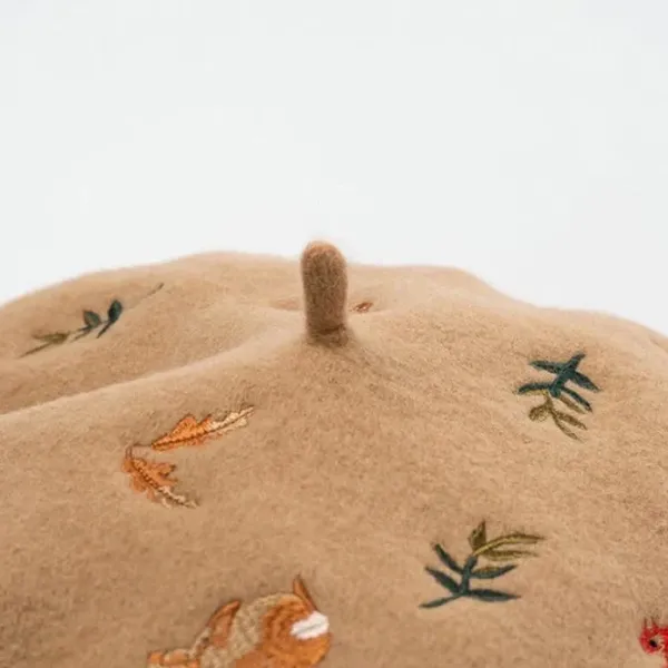 Hats*Boogzel Clothing Forest Embroidered Beret