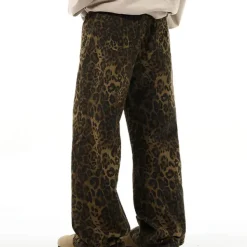 Jeans*Boogzel Clothing Found Leopard Wide-Leg Jeans Brown