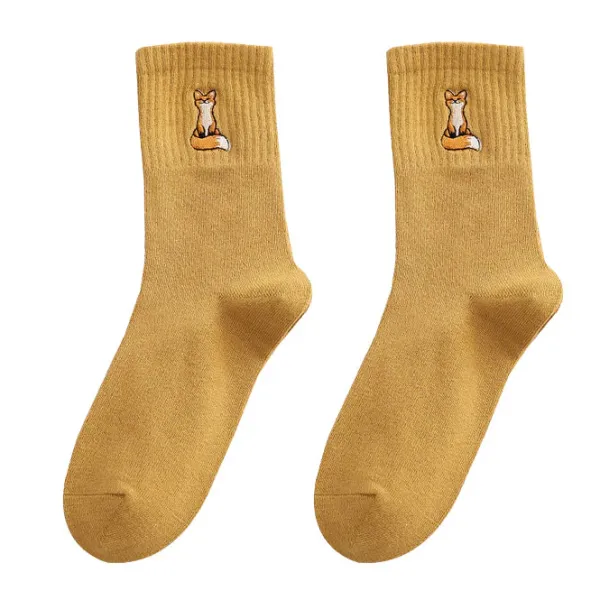 Socks*Boogzel Clothing Fox Embroidery Socks