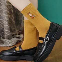 Socks*Boogzel Clothing Fox Embroidery Socks