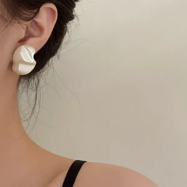 Earrings*Boogzel Clothing French Girl Big Pearl Earrings White
