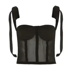 Corset Tops*Boogzel Clothing French Girl Bow Corset Top Black