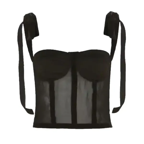 Corset Tops*Boogzel Clothing French Girl Bow Corset Top Black