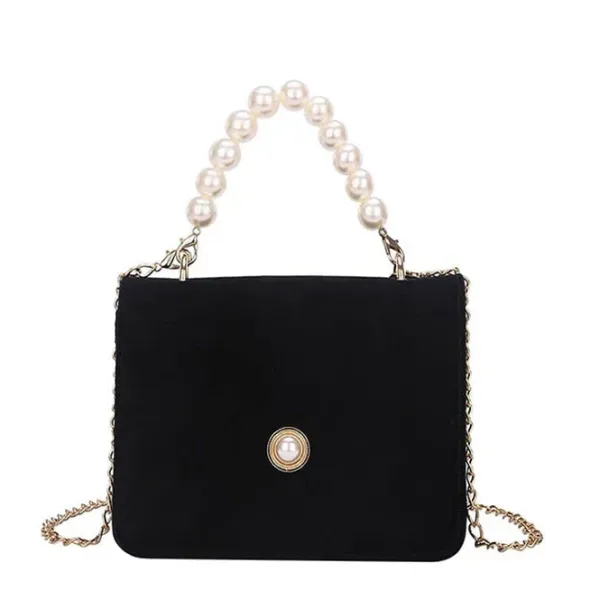 Bags & Purses*Boogzel Clothing French Girl Pearl Chain Bag Black