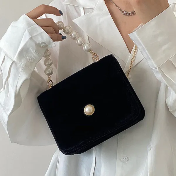 Bags & Purses*Boogzel Clothing French Girl Pearl Chain Bag Black