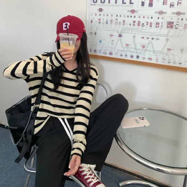 Long Sleeve Tops*Boogzel Clothing French Girl Ribbed Top