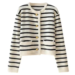 Striped Sweaters|Knit Cardigans*Boogzel Clothing French Girl Striped Cardigan