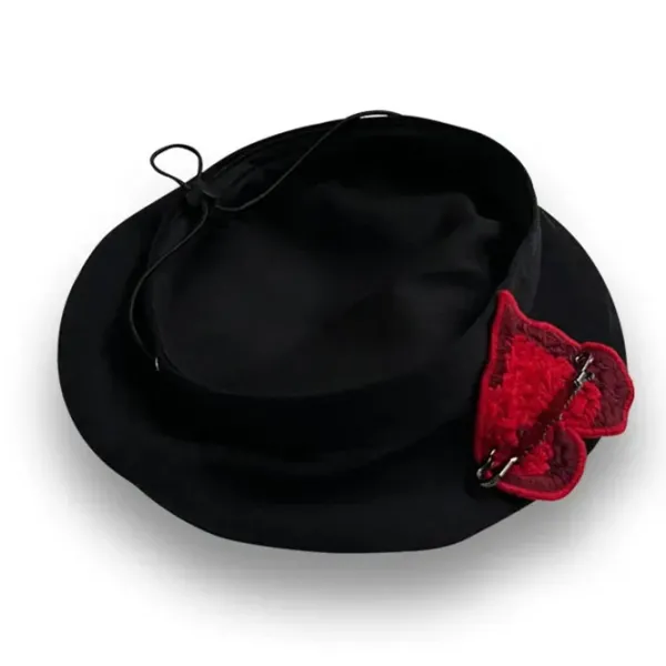 Hats*Boogzel Clothing French Kiss Heart Beret Black