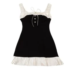 Dresses & Rompers*Boogzel Clothing French Maid Mini Dress Black/beige