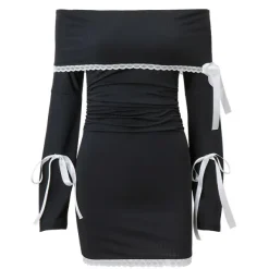 Dresses & Rompers*Boogzel Clothing French Maid Off-Shoulder Dress Black