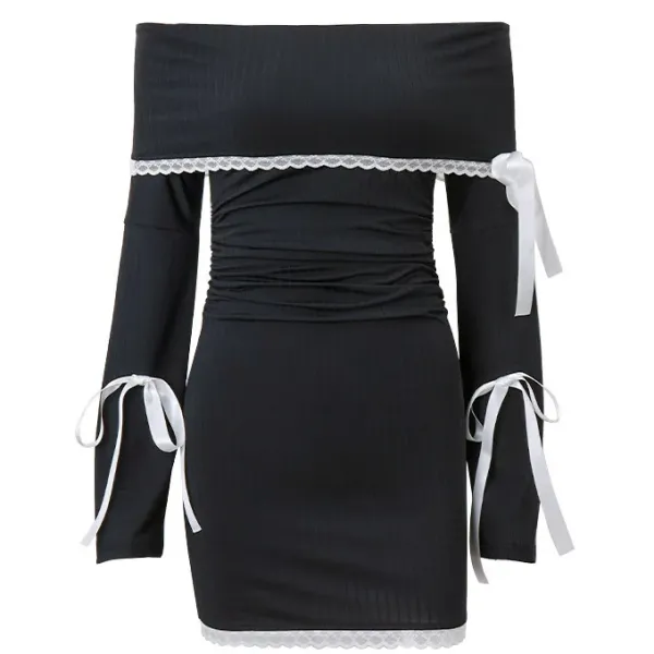 Dresses & Rompers*Boogzel Clothing French Maid Off-Shoulder Dress Black