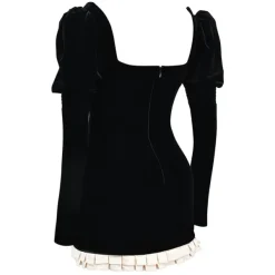Dresses & Rompers*Boogzel Clothing French Maid Ruched Velvet Mini Dress Black