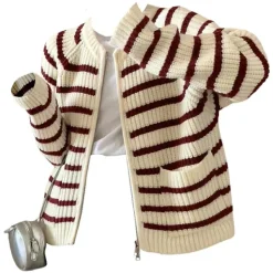 Striped Sweaters|Knit Cardigans*Boogzel Clothing French Mood Striped Cardigan