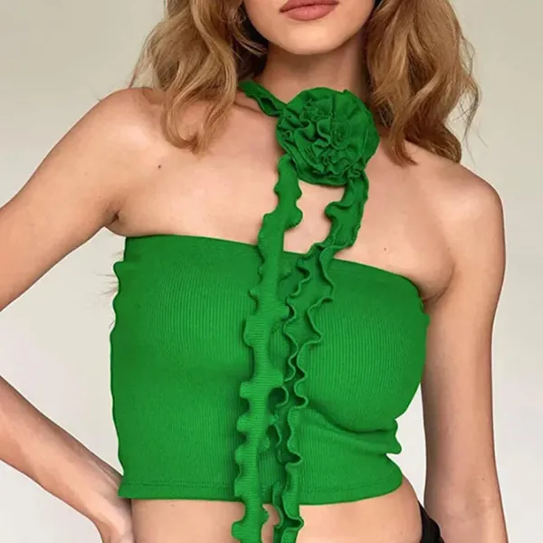 Crop Tops*Boogzel Clothing French Rose Ruffled Top