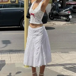 Crop Tops*Boogzel Clothing French Summer Cherry Halter Top White/red