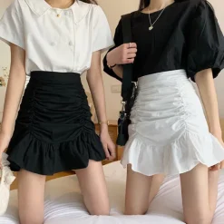Skirts*Boogzel Clothing French Summer Ruched Mini Skirt