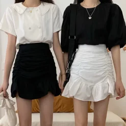 Skirts*Boogzel Clothing French Summer Ruched Mini Skirt