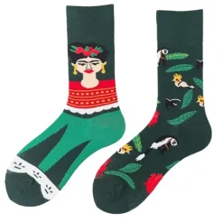 Socks*Boogzel Clothing Frida Kahlo Socks Green