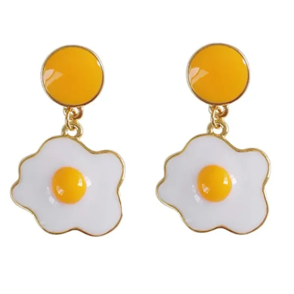 Earrings*Boogzel Clothing Fried Egg Earrings Yellow/white