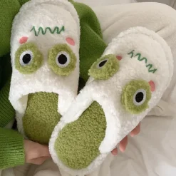 Mad*Boogzel Clothing Frog Fuzzy Slippers