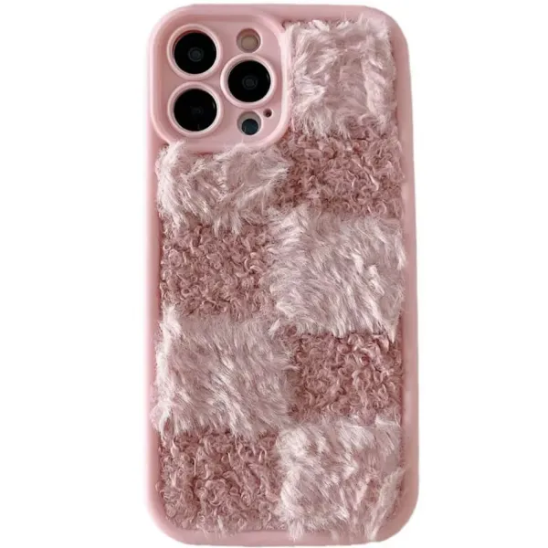 Iphone Cases*Boogzel Clothing Fuzzy Checkered iPhone Case Pink