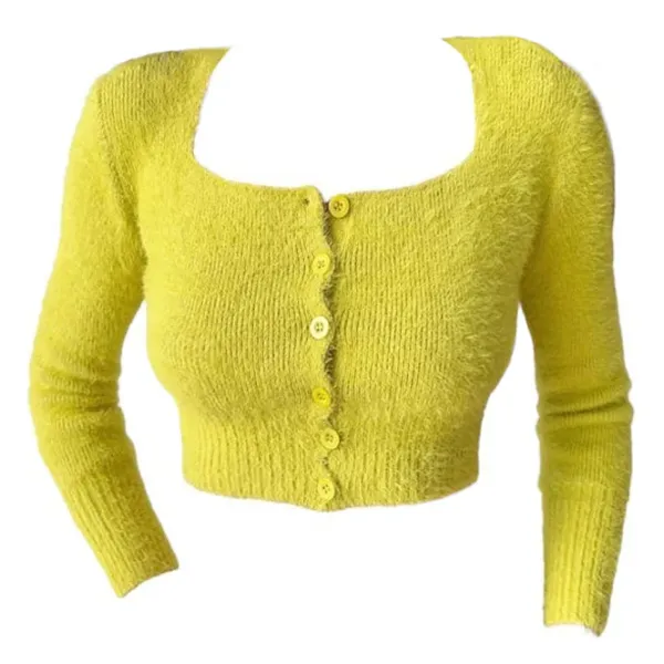 Knit Cardigans*Boogzel Clothing Fuzzy Cropped Cardigan