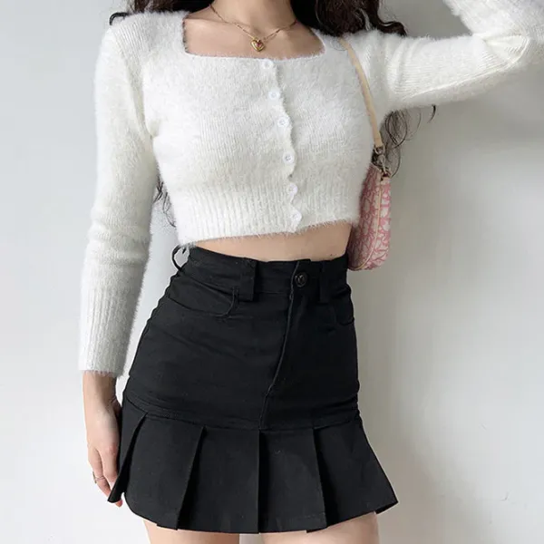 Knit Cardigans*Boogzel Clothing Fuzzy Cropped Cardigan
