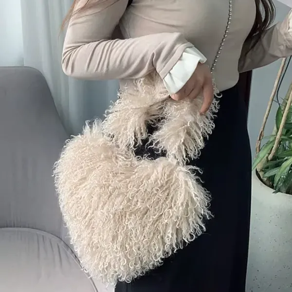 Bags & Purses*Boogzel Clothing Fuzzy Heart Shaped Bag