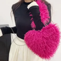 Bags & Purses*Boogzel Clothing Fuzzy Heart Shaped Bag
